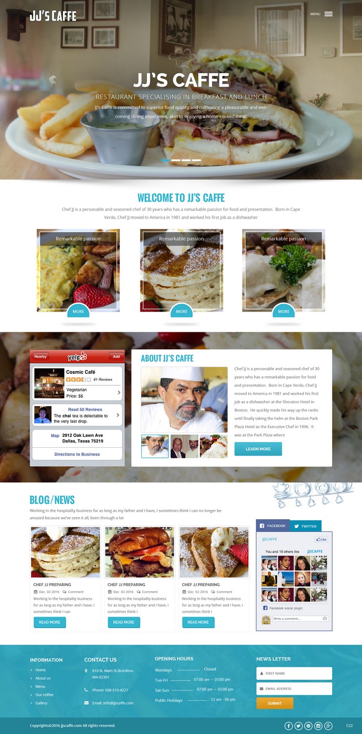 Design Wordpress par pb pour JJ's Caffe | Design #12166719