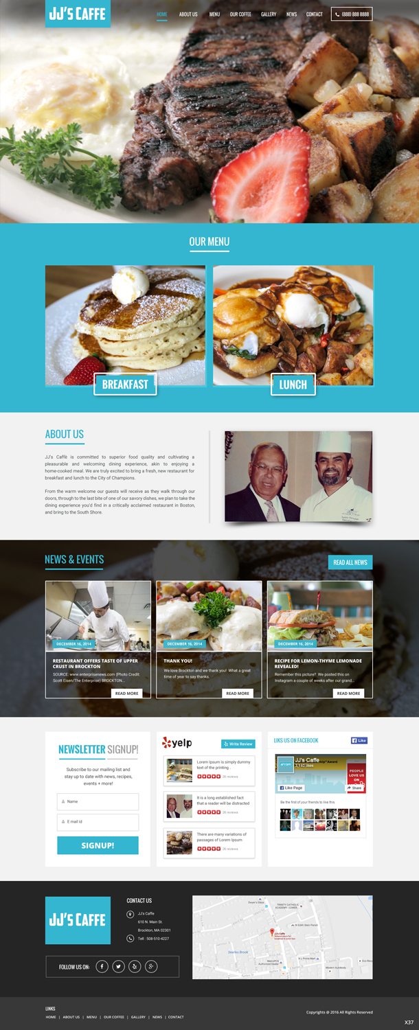 Wordpress Design by pb for JJ's Caffe | Design #12424143