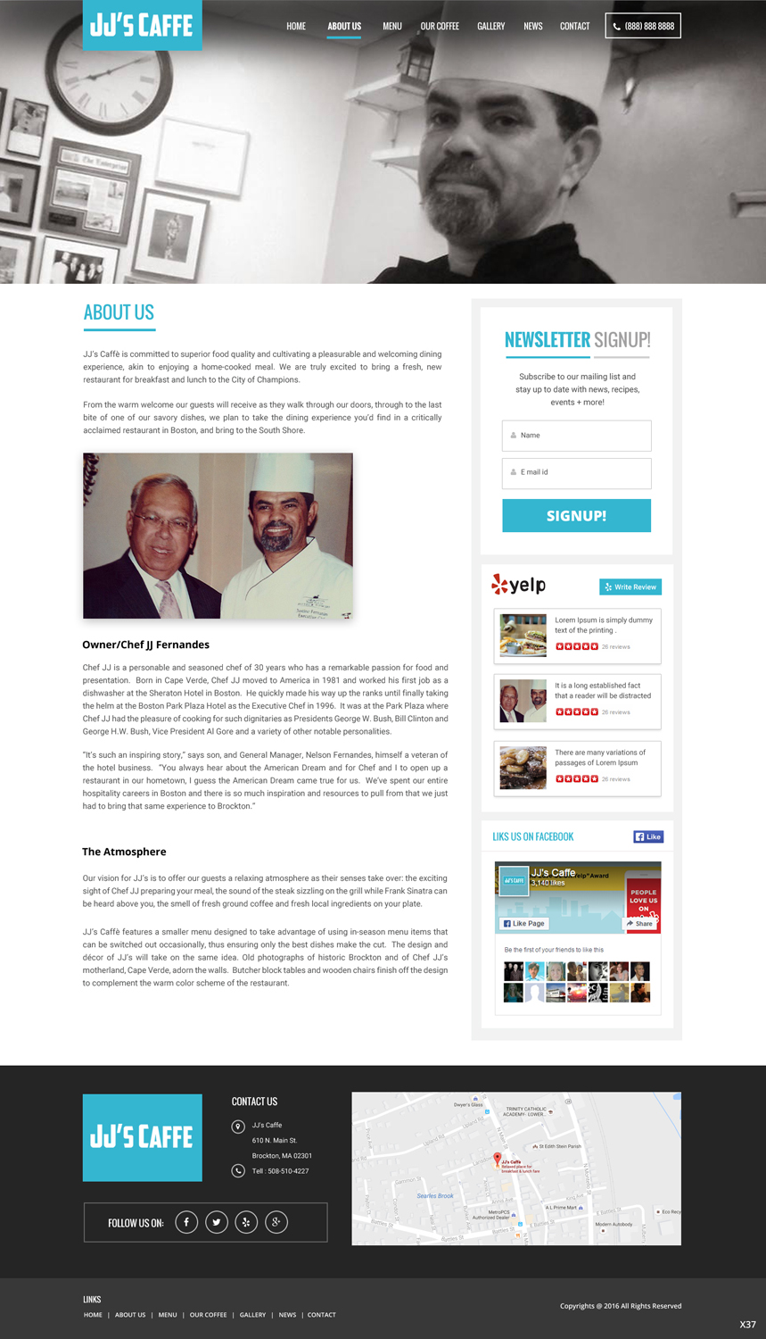 Design Wordpress par pb pour JJ's Caffe | Design #12424145