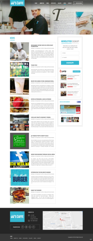Diseño Wordpress por pb para JJ's Caffe | Diseño: #12424155