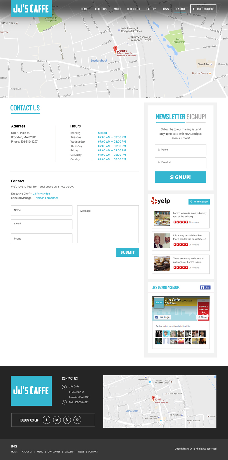 Wordpress Design by pb for JJ's Caffe | Design #12545525