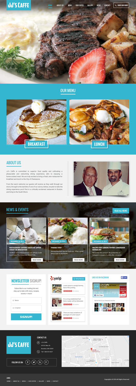 Wordpress Design by pb for JJ's Caffe | Design #12545527