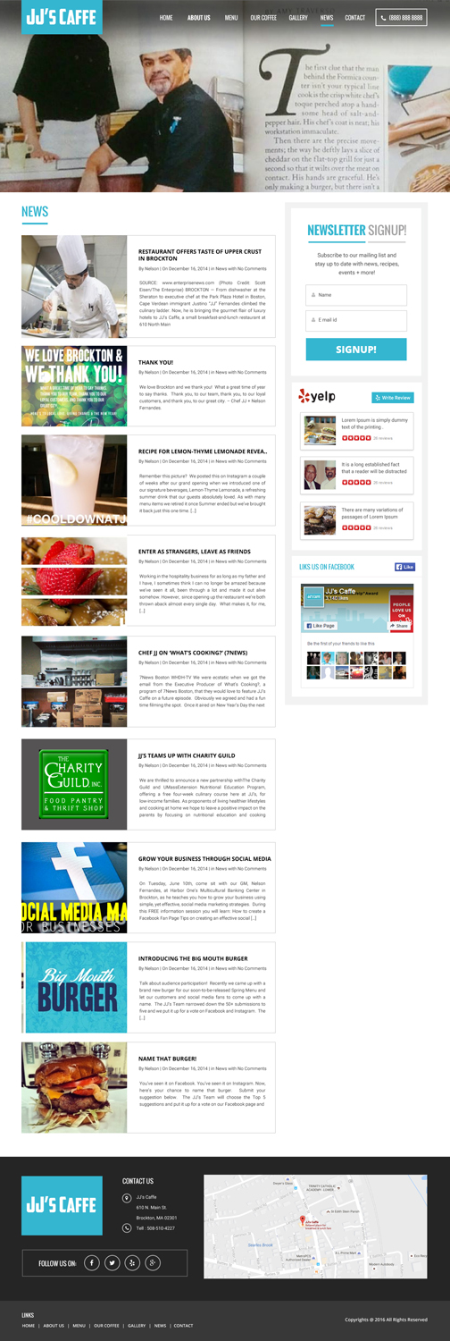 Diseño Wordpress por pb para JJ's Caffe | Diseño #12545528