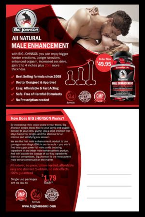 Big Johnson All Natural Male Enhancement  product Postcard Mailer | Postkarten-Design von D Creative