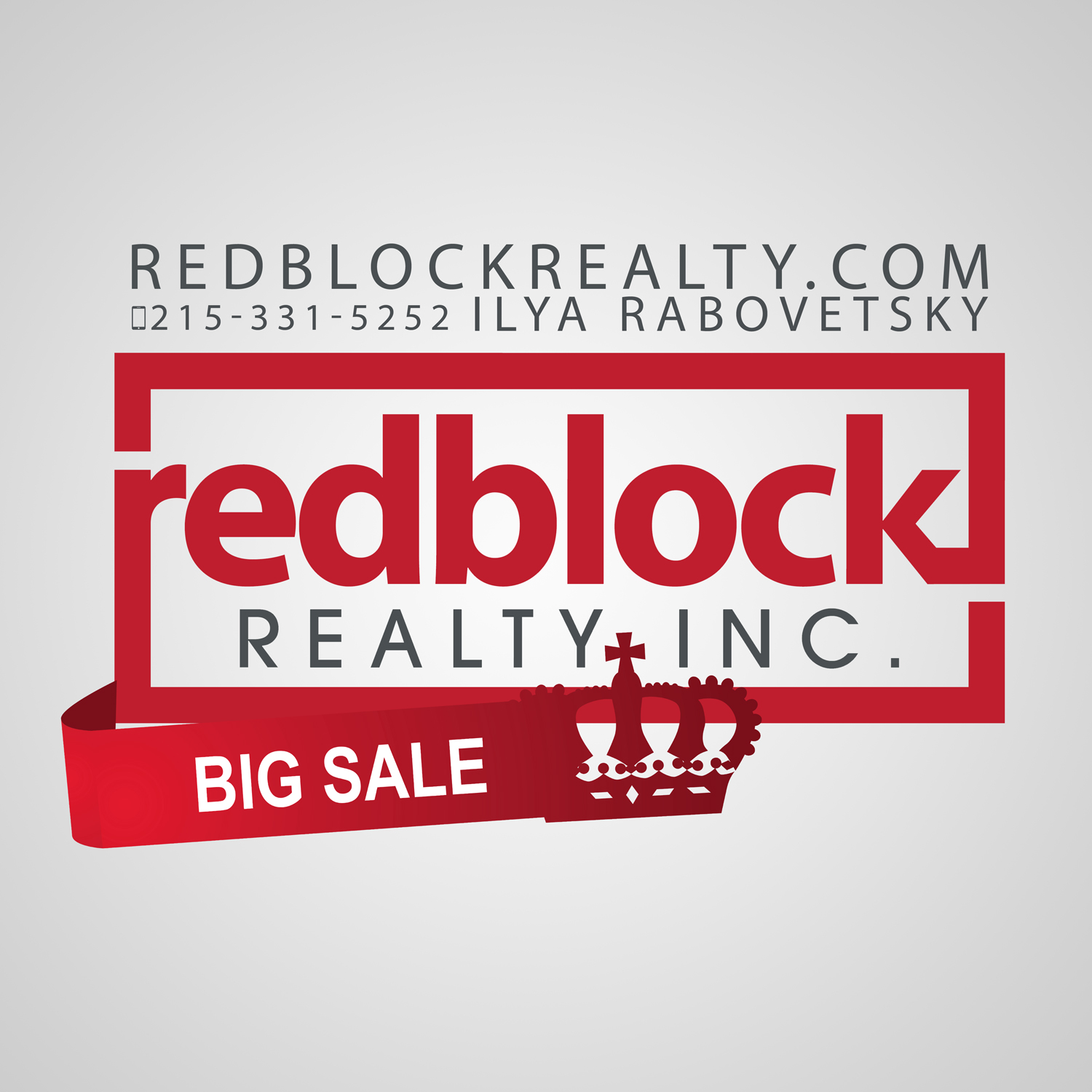 Signage Design by Suptones.com for REDBLOCK Realty Inc. | Design #12134993