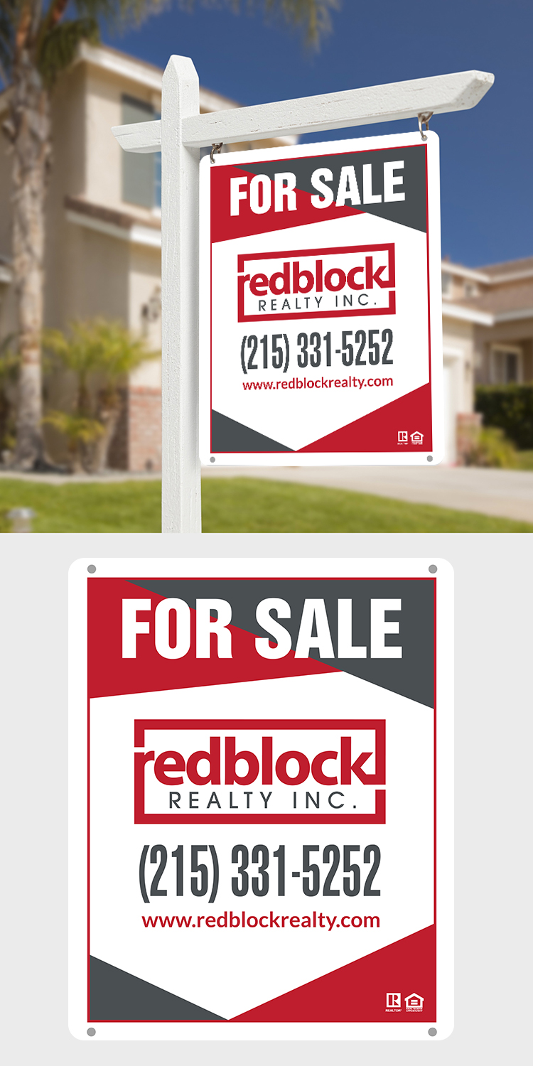 Signage Design by aspiremedia for REDBLOCK Realty Inc. | Design #12199636
