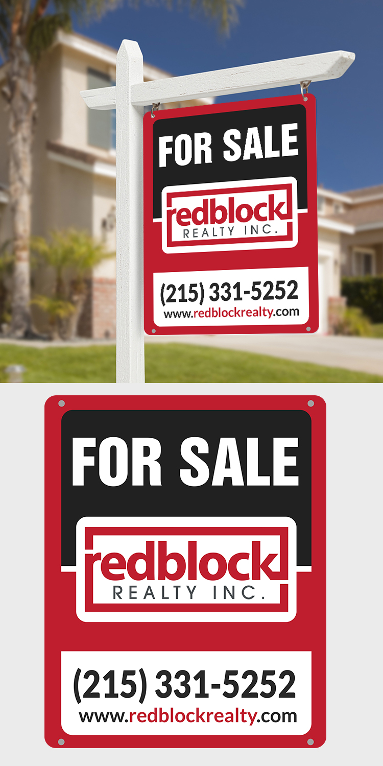 Signage Design by aspiremedia for REDBLOCK Realty Inc. | Design #12201481