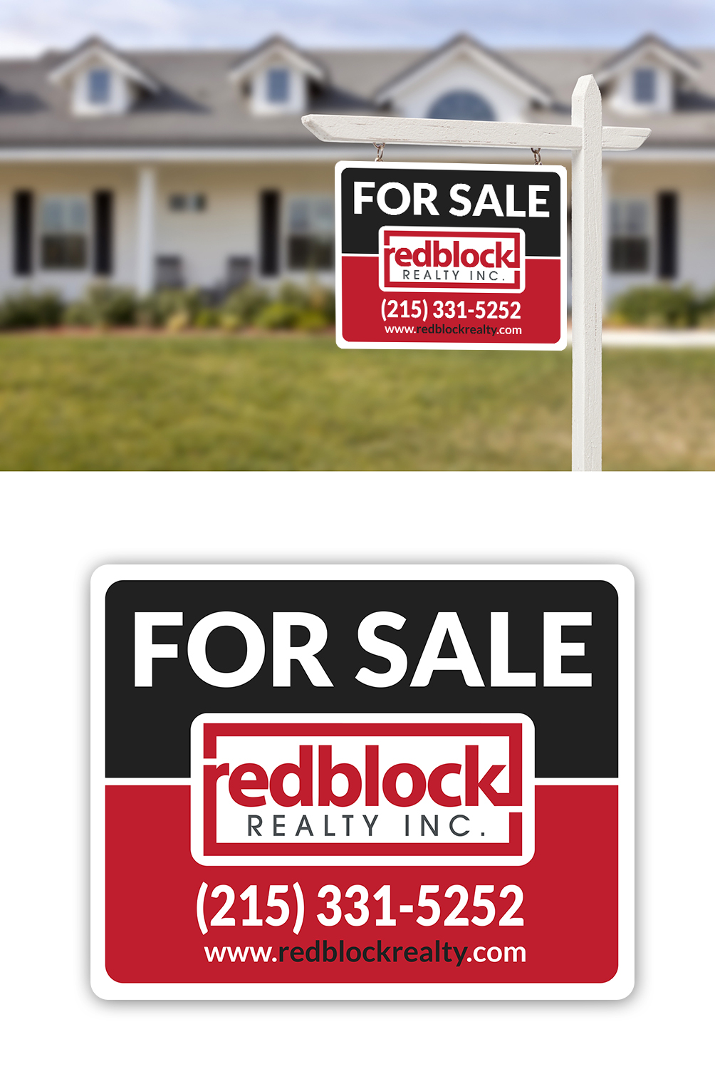 Signage Design by aspiremedia for REDBLOCK Realty Inc. | Design #12206609