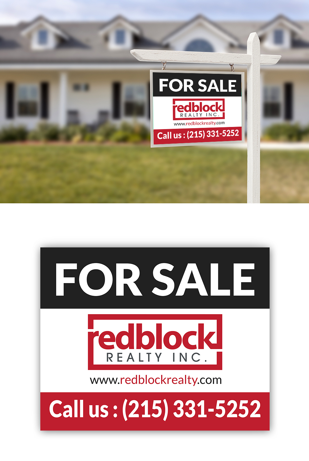Signage Design by aspiremedia for REDBLOCK Realty Inc. | Design #12206610
