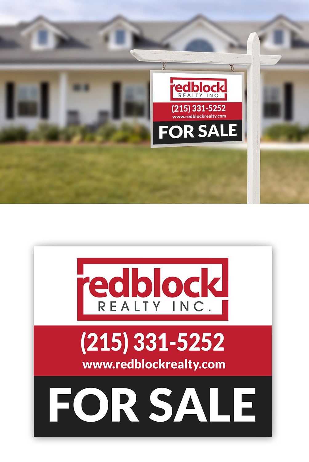 Signage Design by aspiremedia for REDBLOCK Realty Inc. | Design #12206681