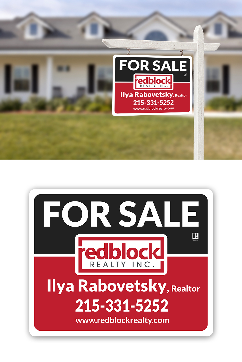 Signage Design by aspiremedia for REDBLOCK Realty Inc. | Design #12210869