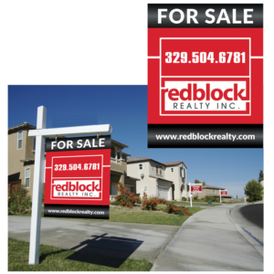 FOR SALE sign for REAL ESTATE BROKERAGE | Signage Design by Javelin Studio