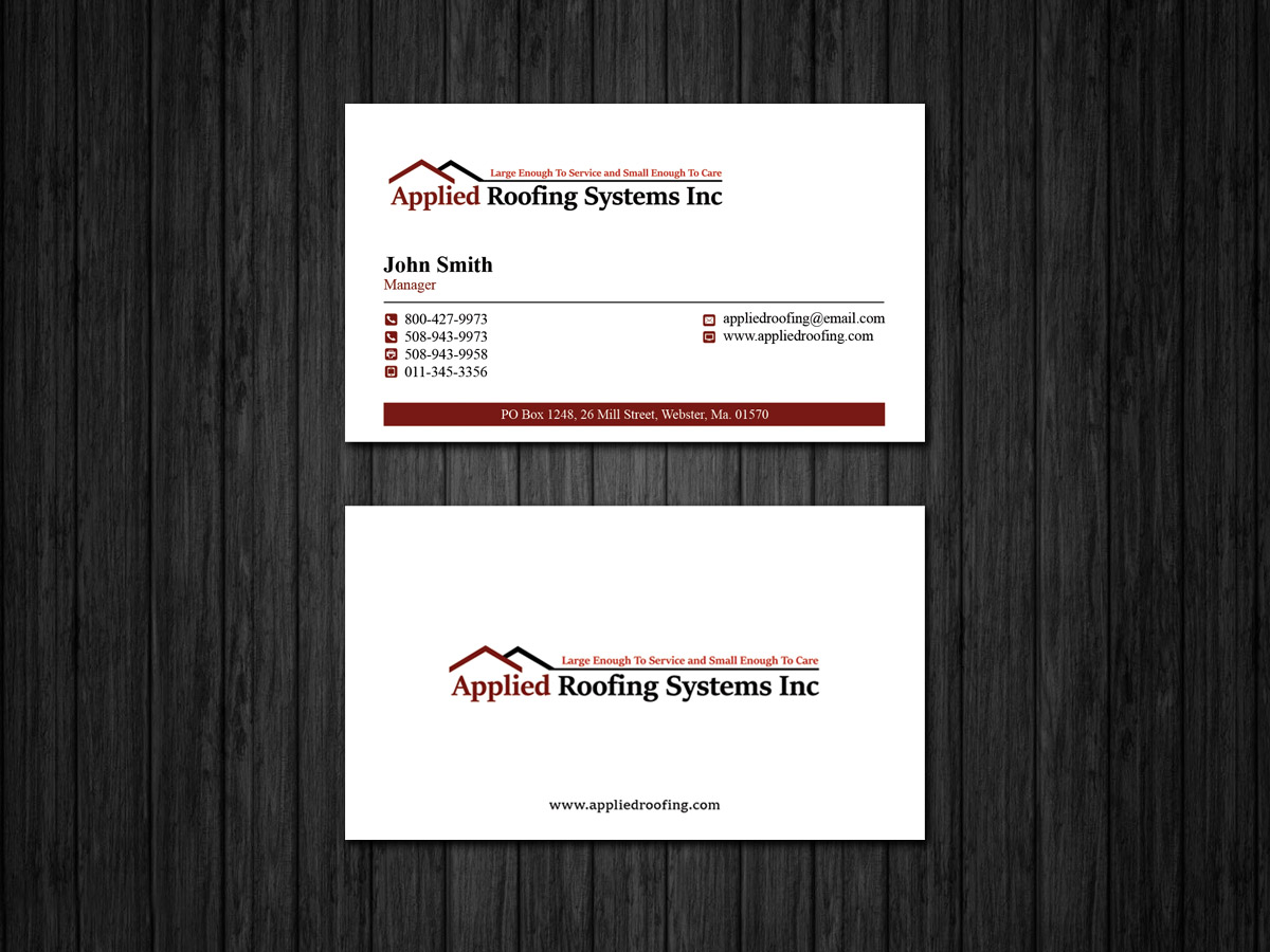 Visitenkarten-Design von Sandaruwan für Applied Roofing Systems Inc | Design #12167988