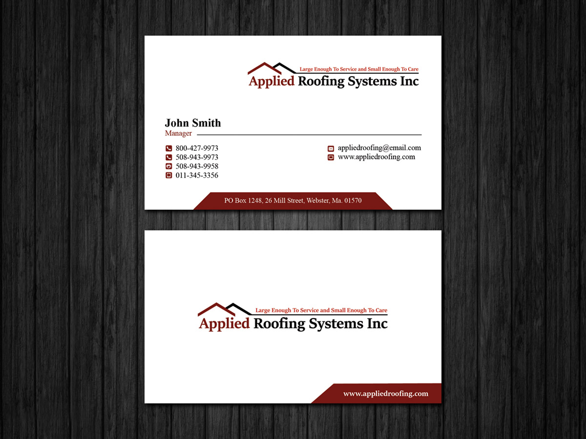 Diseño de Tarjeta de Presentación por Sandaruwan para Applied Roofing Systems Inc | Diseño #12168015