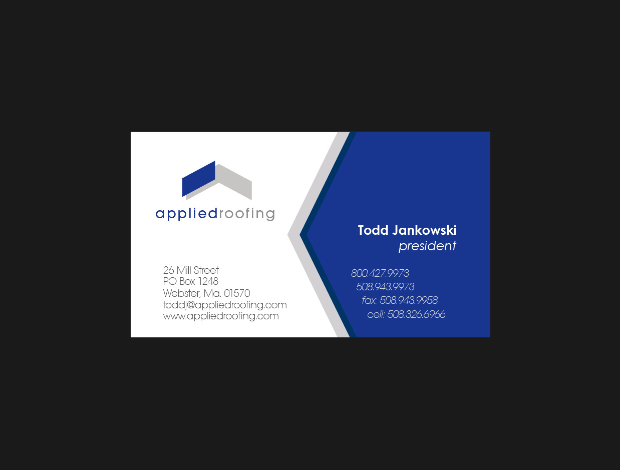 Business Card Design by voltgain for Applied Roofing Systems Inc | Design #12149298