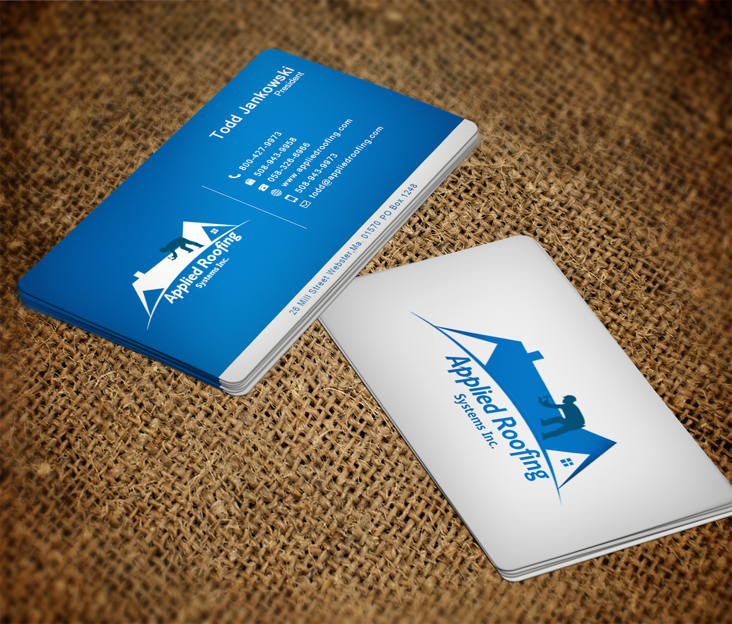 Visitenkarten-Design von EWS Webs für Applied Roofing Systems Inc | Design #12165206