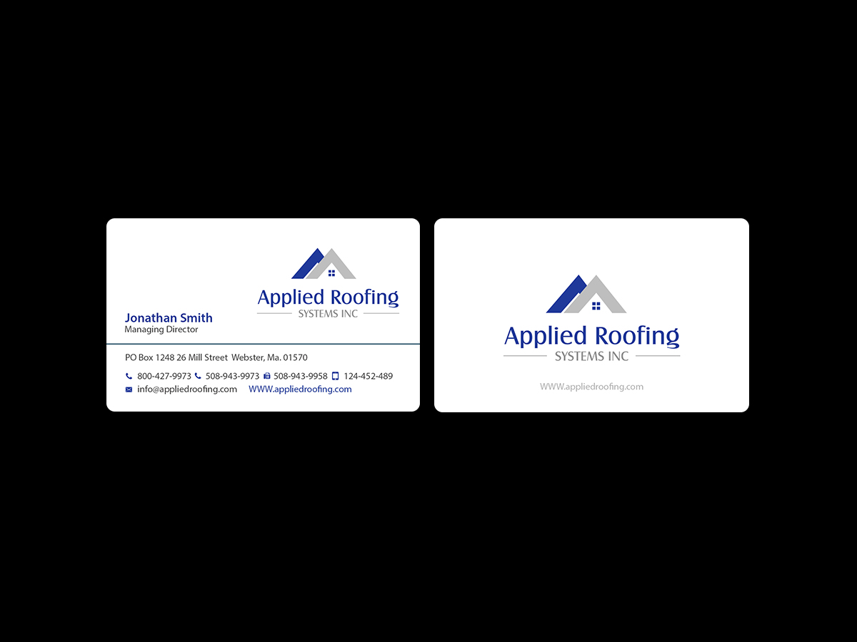 Business Card Design by Creations Box 2015 for Applied Roofing Systems Inc | Design #12167595