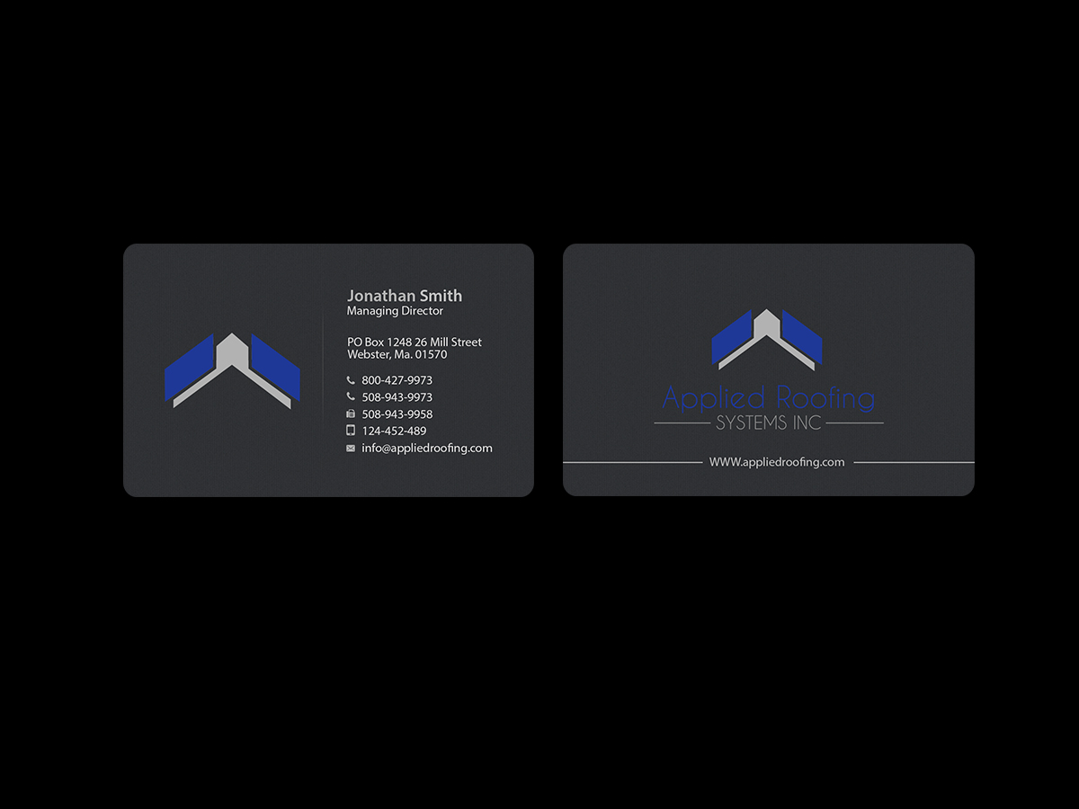 Business Card Design by Creations Box 2015 for Applied Roofing Systems Inc | Design #12167600