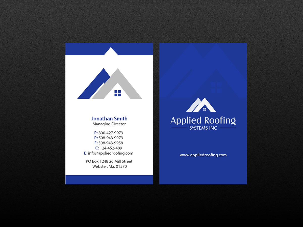 Visitenkarten-Design von Creations Box 2015 für Applied Roofing Systems Inc | Design #12167611