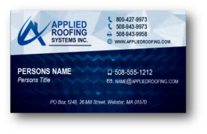 Business Card Design by citygirl17 for Applied Roofing Systems Inc | Design: #12188887