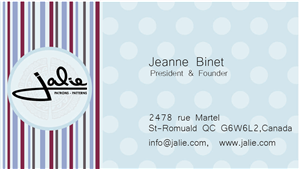 Business Card Design by Lozingle for Jalie | Design: #2459994