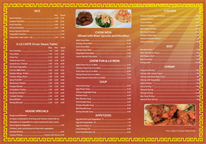 Menu Design by  Xclusive