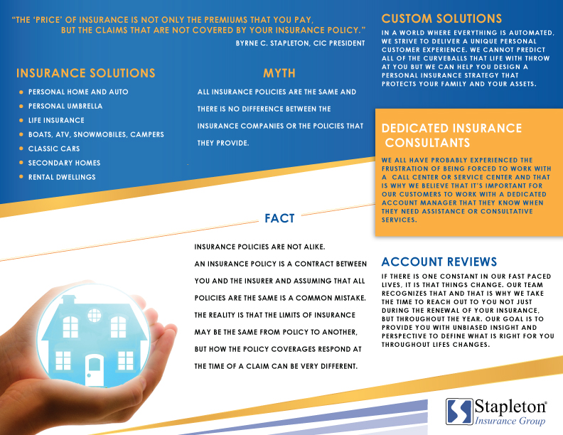 Flyer Design by Zeal Digi Works for Stapleton Insurance Group | Design #16098617