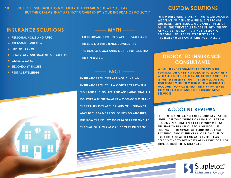 Flyer Design by Zeal Digi Works for Stapleton Insurance Group | Design #16241979