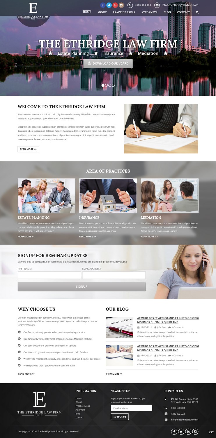 Diseño Web por pb para The Ethridge Law Firm, PLLC | Diseño #12234217