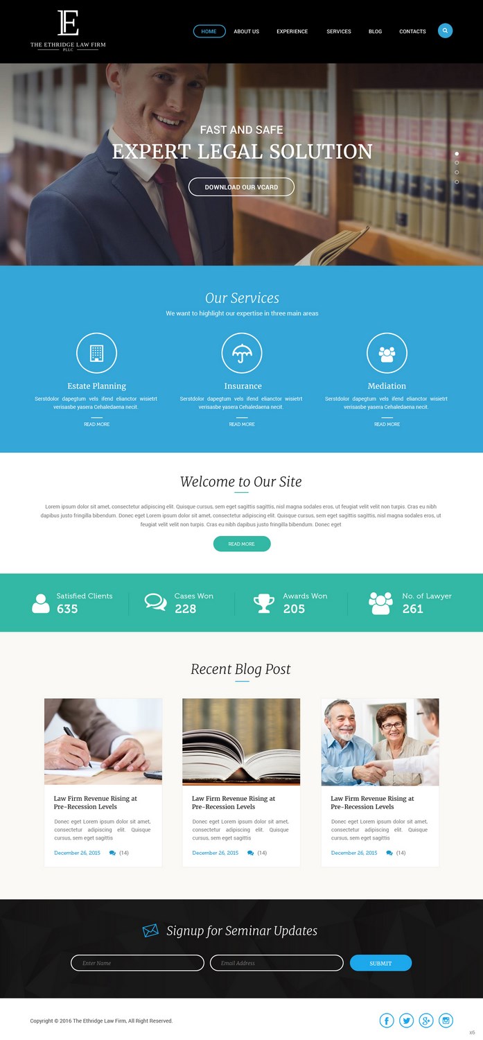 Diseño Web por pb para The Ethridge Law Firm, PLLC | Diseño #12234219