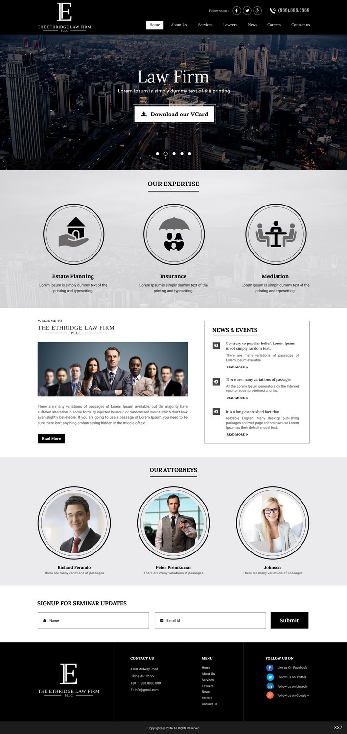 Web Design by pb for The Ethridge Law Firm, PLLC | Design #12234221