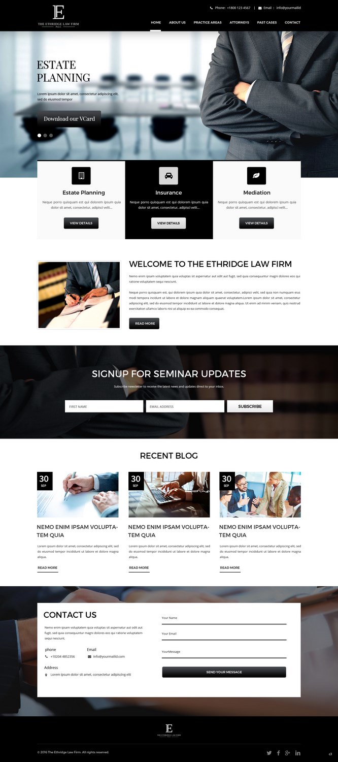 Diseño Web por pb para The Ethridge Law Firm, PLLC | Diseño #12234234