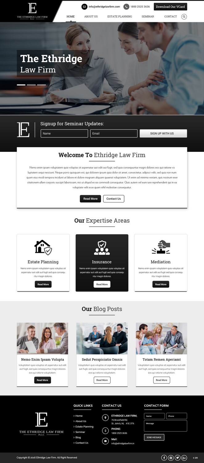 Web Design by pb for The Ethridge Law Firm, PLLC | Design #12234237