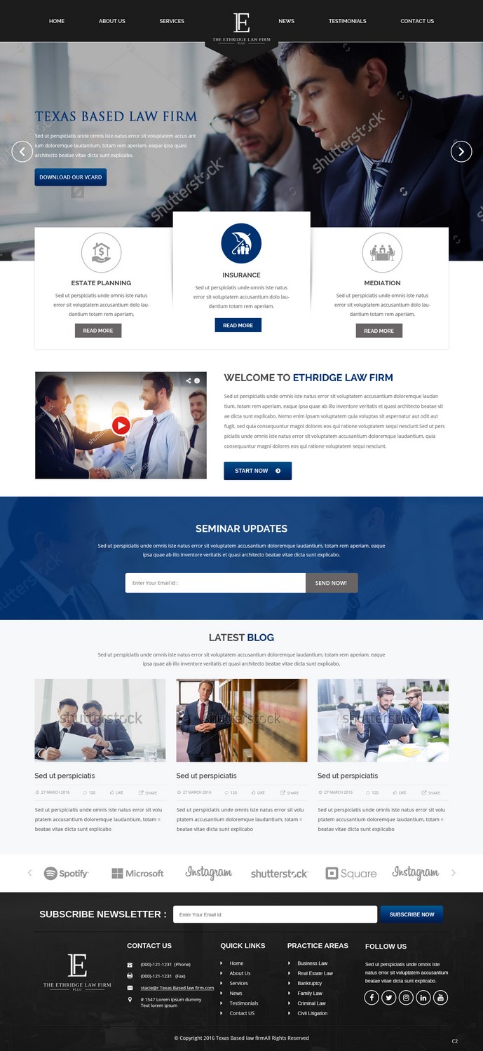 Diseño Web por pb para The Ethridge Law Firm, PLLC | Diseño #12244179