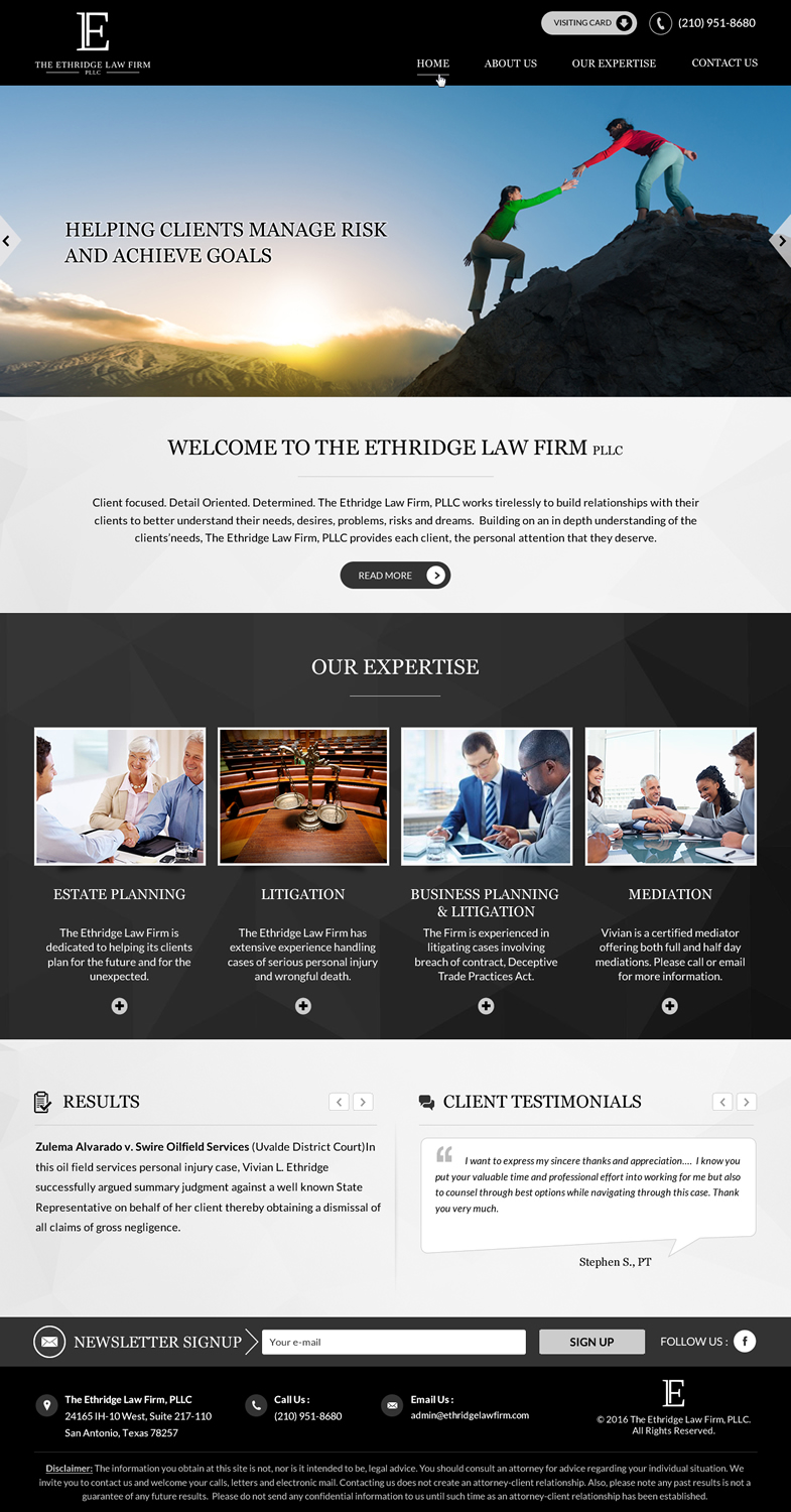 Web-Design von Sbss für The Ethridge Law Firm, PLLC | Design #12381934