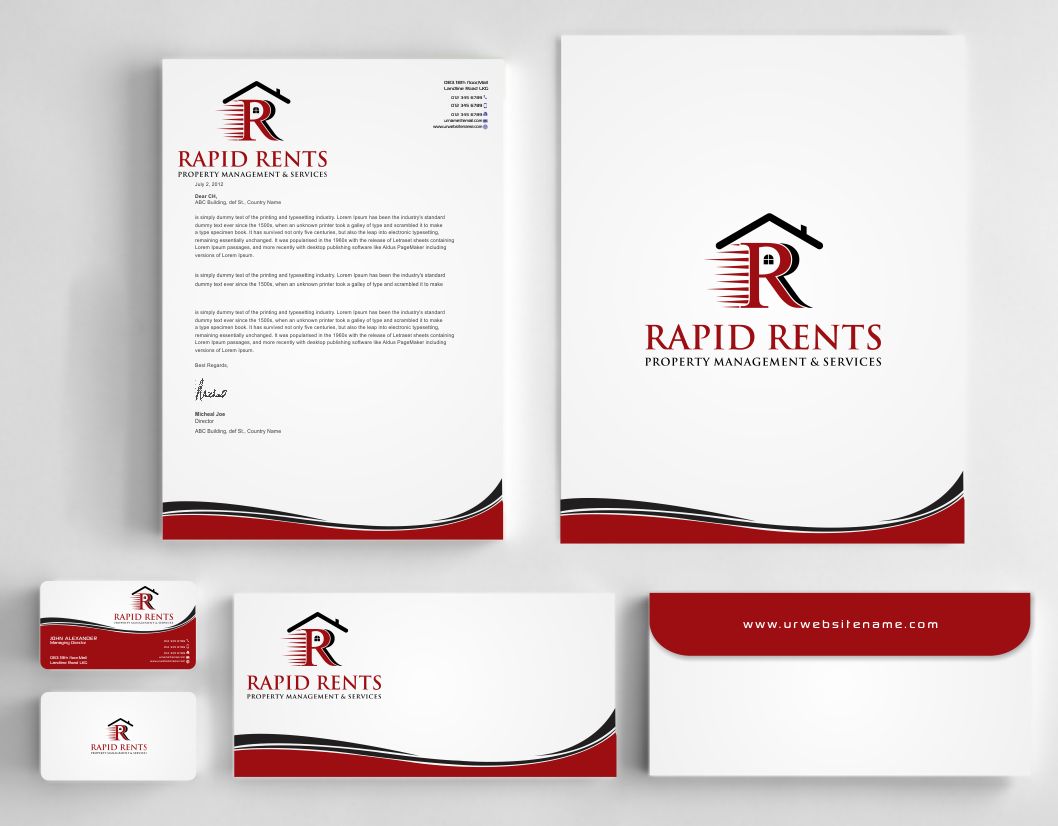 Design de Papeterie par AwsomeD pour Rapid Rents Property Management & Services | Design #12198332