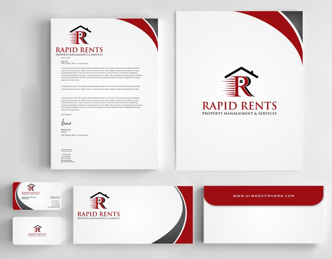 Design de Papeterie par AwsomeD pour Rapid Rents Property Management & Services | Design #12198338