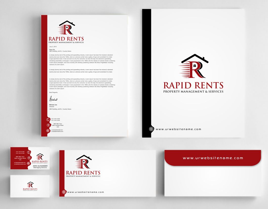 Design de Papeterie par AwsomeD pour Rapid Rents Property Management & Services | Design #12231114