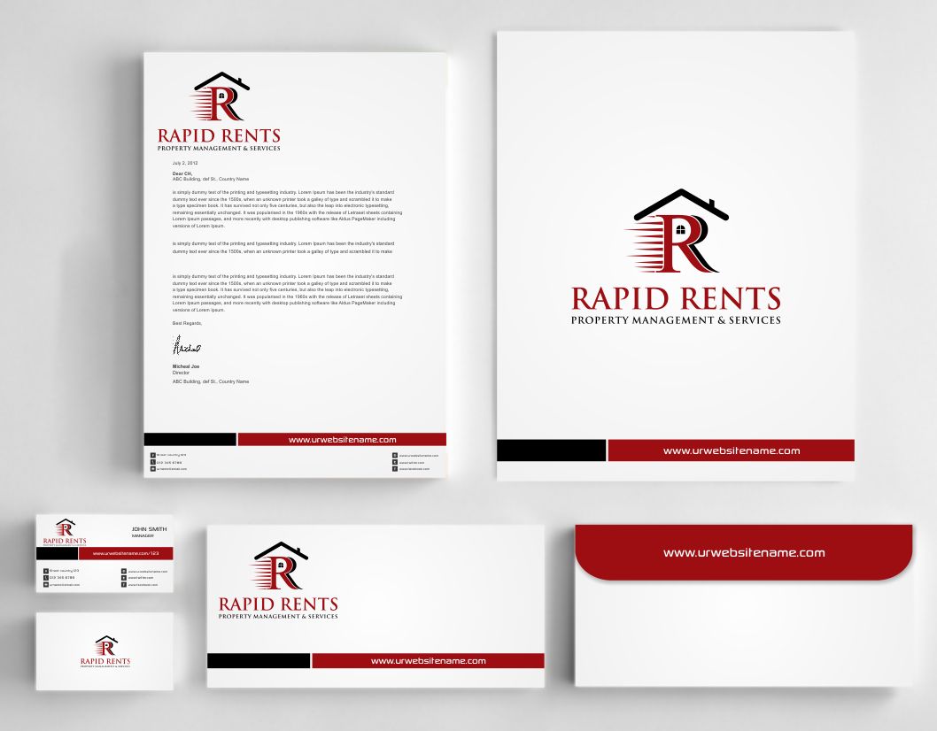 Design de Papeterie par AwsomeD pour Rapid Rents Property Management & Services | Design #12231120