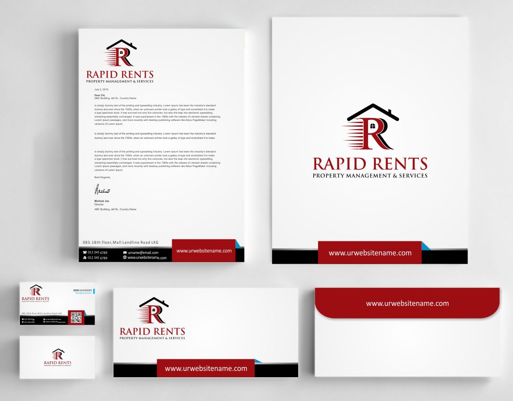 Design de Papeterie par AwsomeD pour Rapid Rents Property Management & Services | Design #12231121