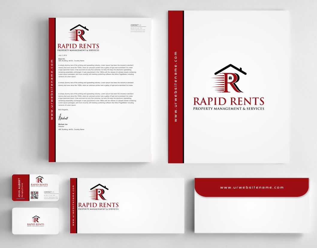 Design de Papeterie par AwsomeD pour Rapid Rents Property Management & Services | Design #12231135