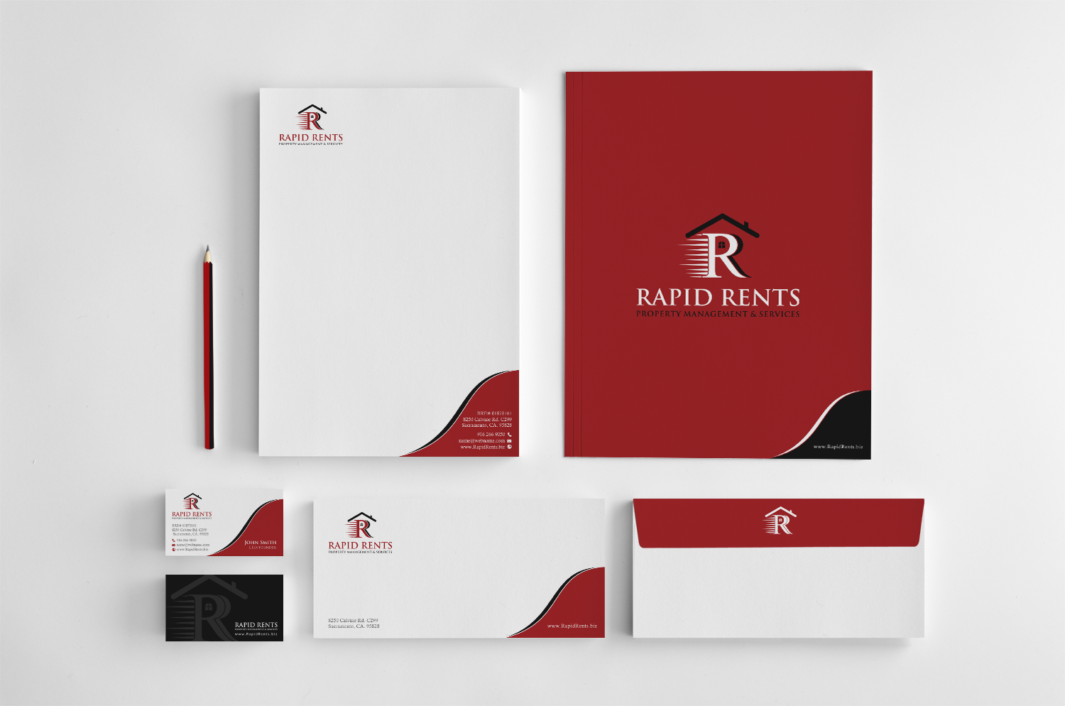 Stationery Design by chandrayaan.creative for Rapid Rents Property Management & Services | Design #12206079