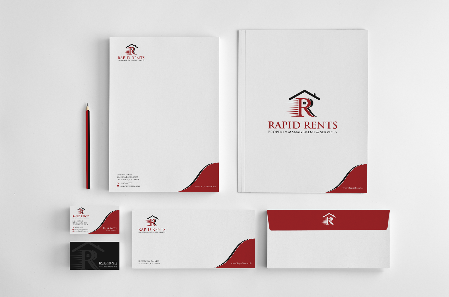 Stationery Design by chandrayaan.creative for Rapid Rents Property Management & Services | Design #12206081