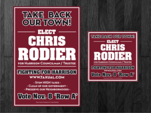Political sign design, fonts colors and layout | Signage Design by Atvento Graphics