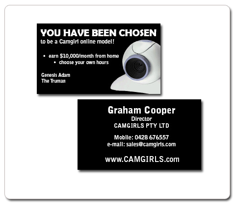 Design de Carte de Visite par Marion Lambert-Nuding pour Camgirls Pty Ltd | Design #28009