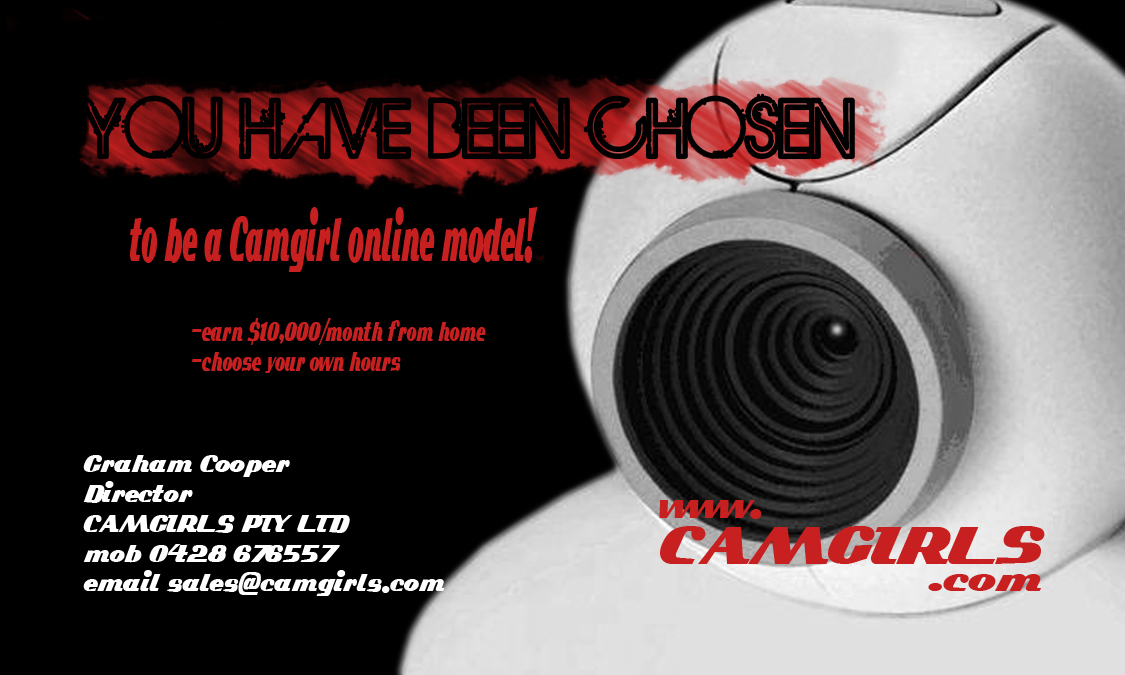 Visitenkarten-Design von Hi-Tek Designs für Camgirls Pty Ltd | Design #28201