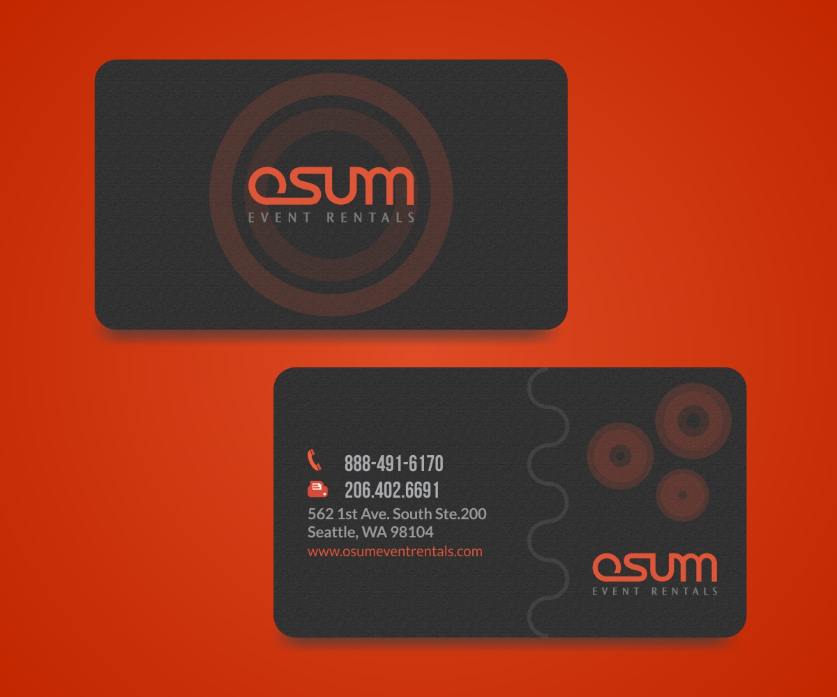 Business Card Design by Minakchhi  for OSUM Event Rentals | Design #2397124
