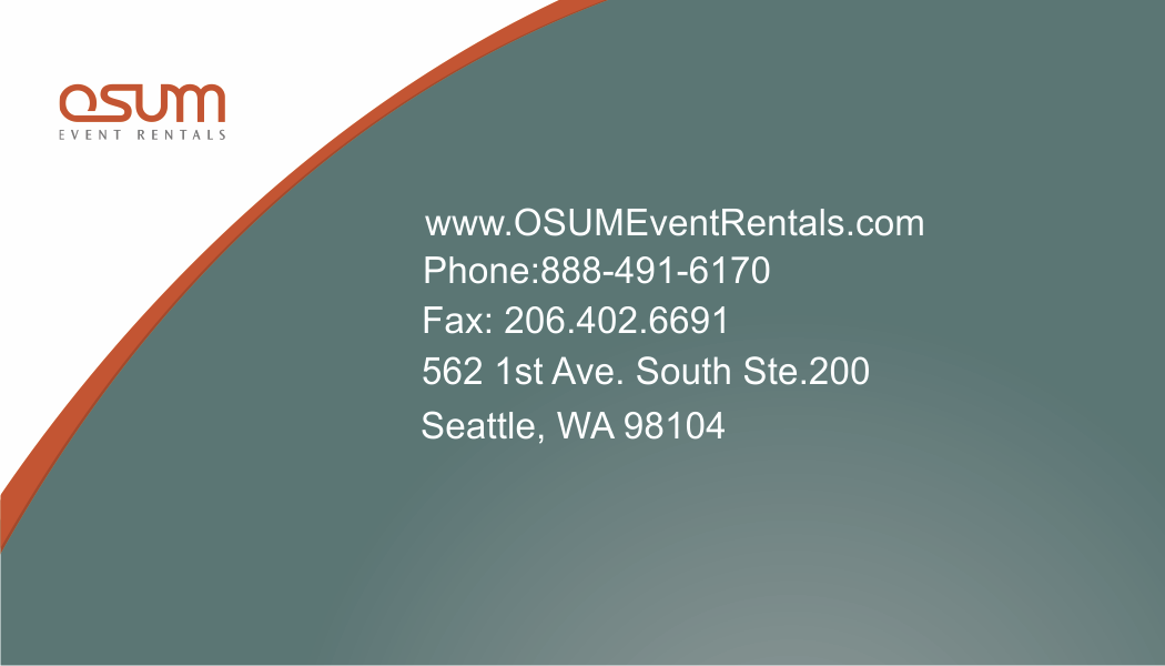 Business Card Design by Rohini Sharma for OSUM Event Rentals | Design #2391853