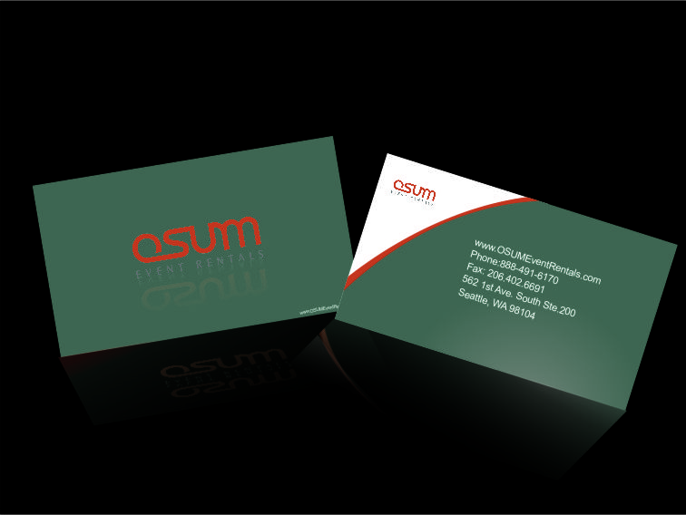 Business Card Design by Rohini Sharma for OSUM Event Rentals | Design #2392239