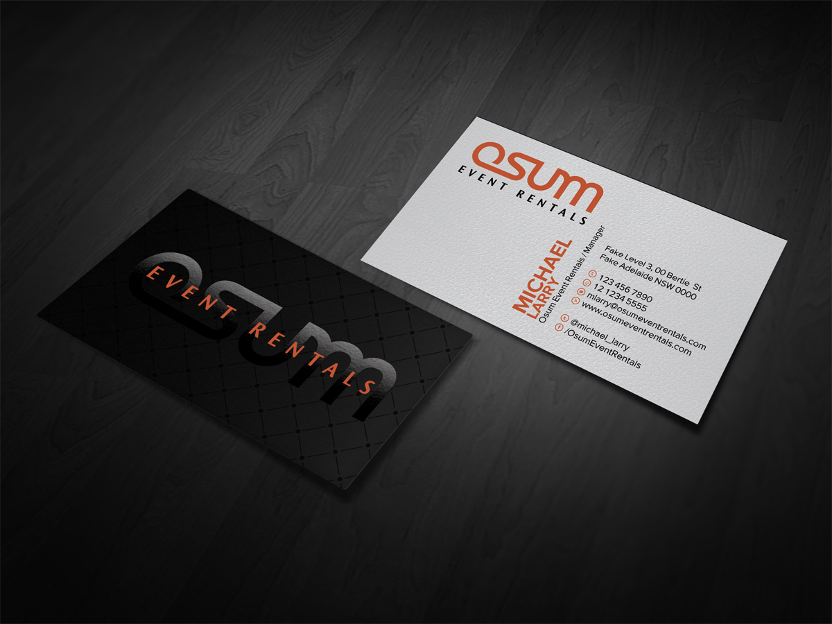 Business Card Design by diRtY.EMM for OSUM Event Rentals | Design #2403003